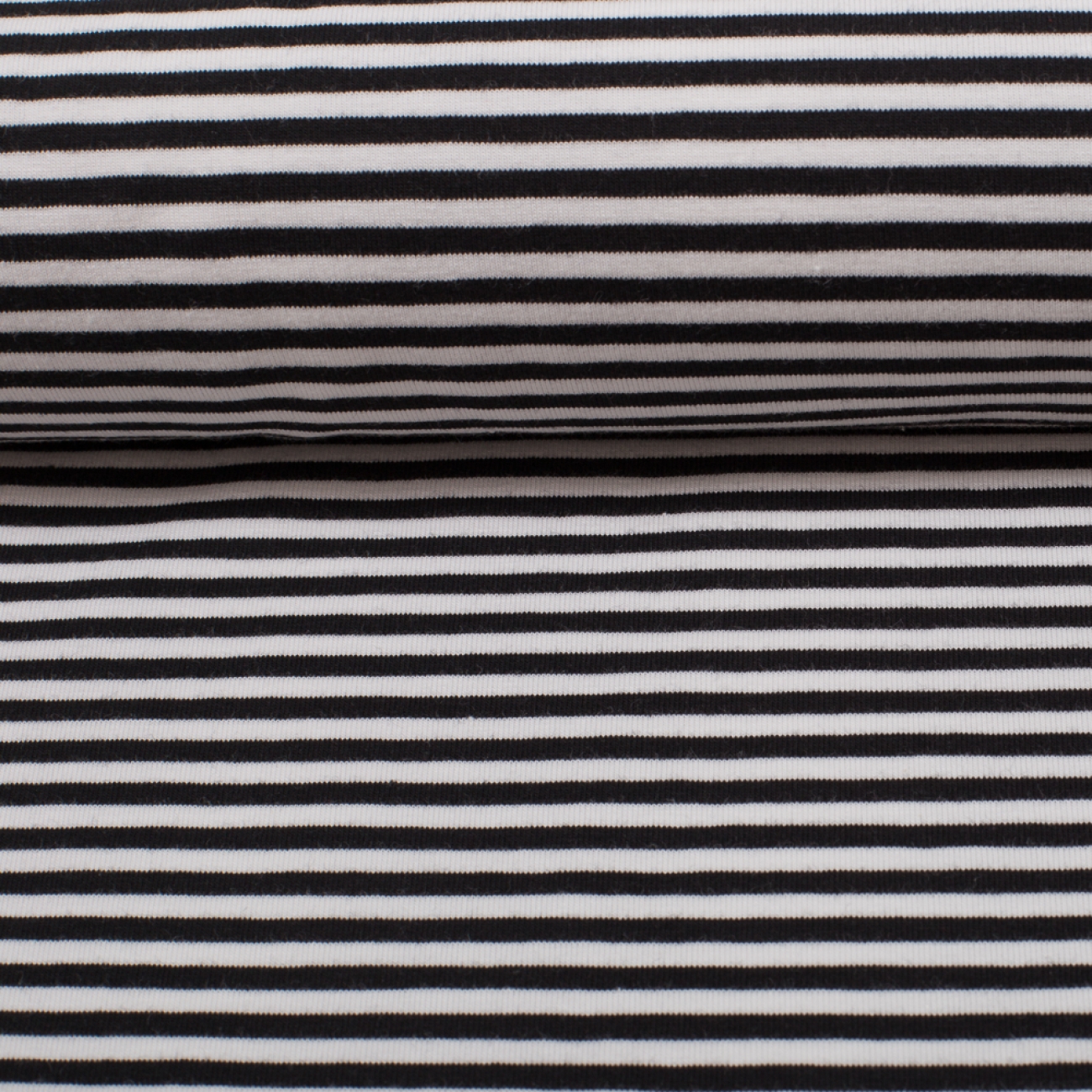 Jersey Swafing - Streifen - 3 mm - Weiß/Schwarz - Reststück ca. 100 cm